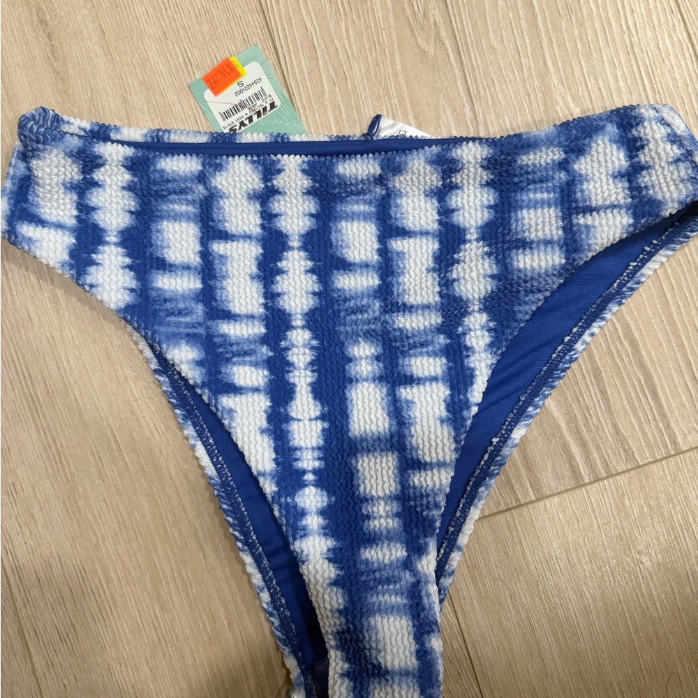 Tilly's Blue and White Bikini Bottom - Picture 1 of 3